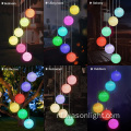 Factory Hot Sale Color Changing Outdoor Decoration Solar Powered Crystal Ball Wind Chime Led Wind Mobile Solar Light Wind Bell